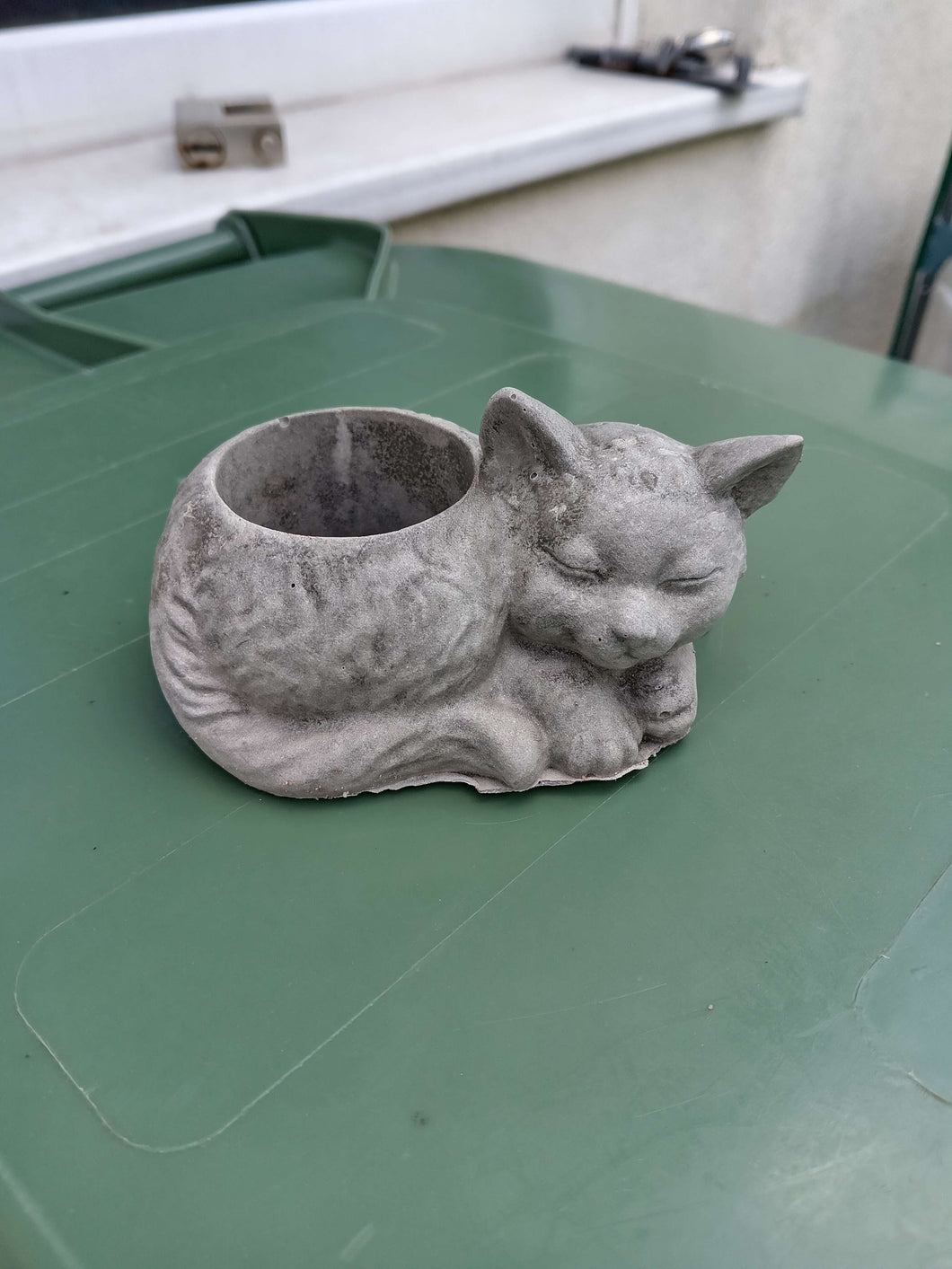 Hand Crafted Concrete Cat Ornament