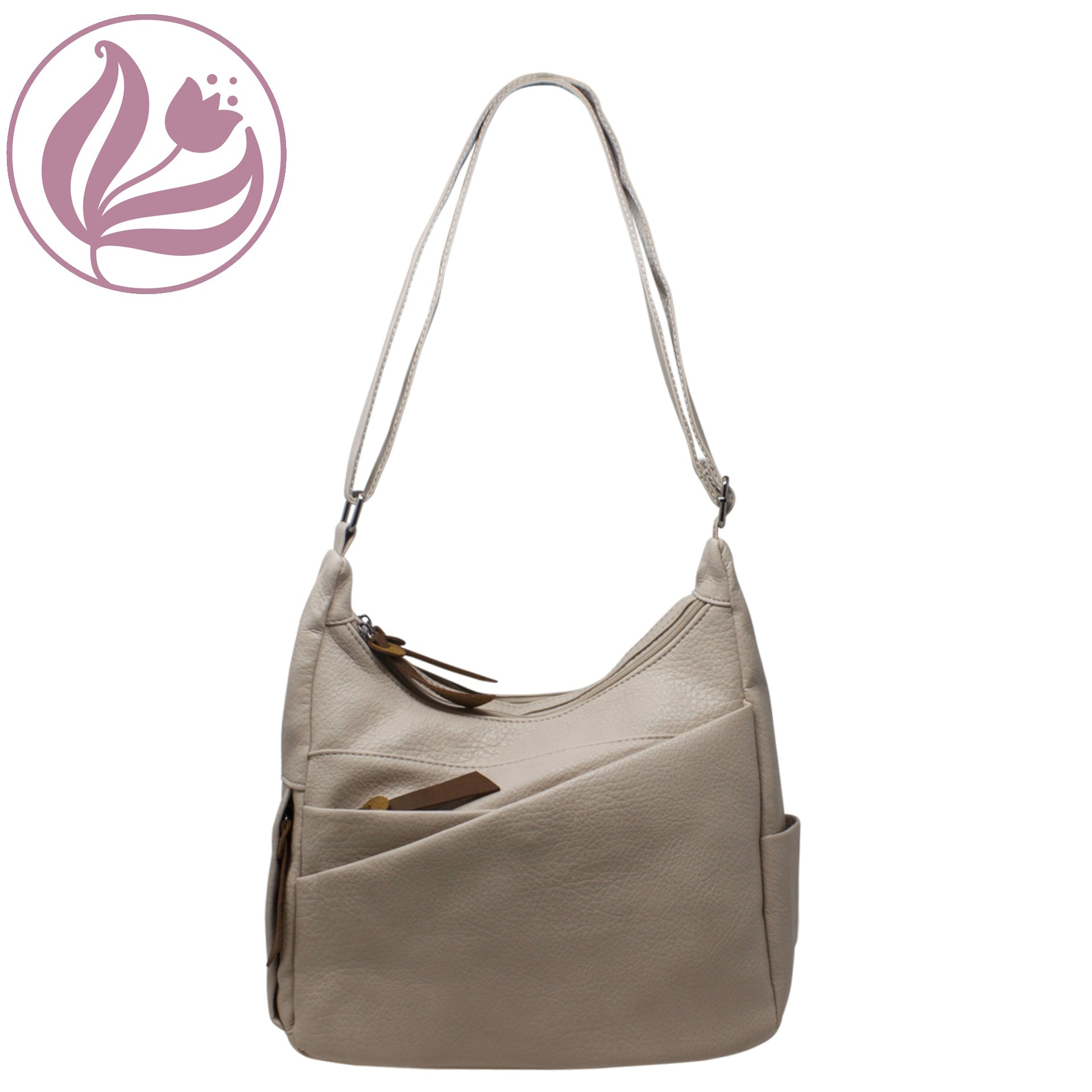 Simple Faux Leather  Beige Essential Crossbody Bag